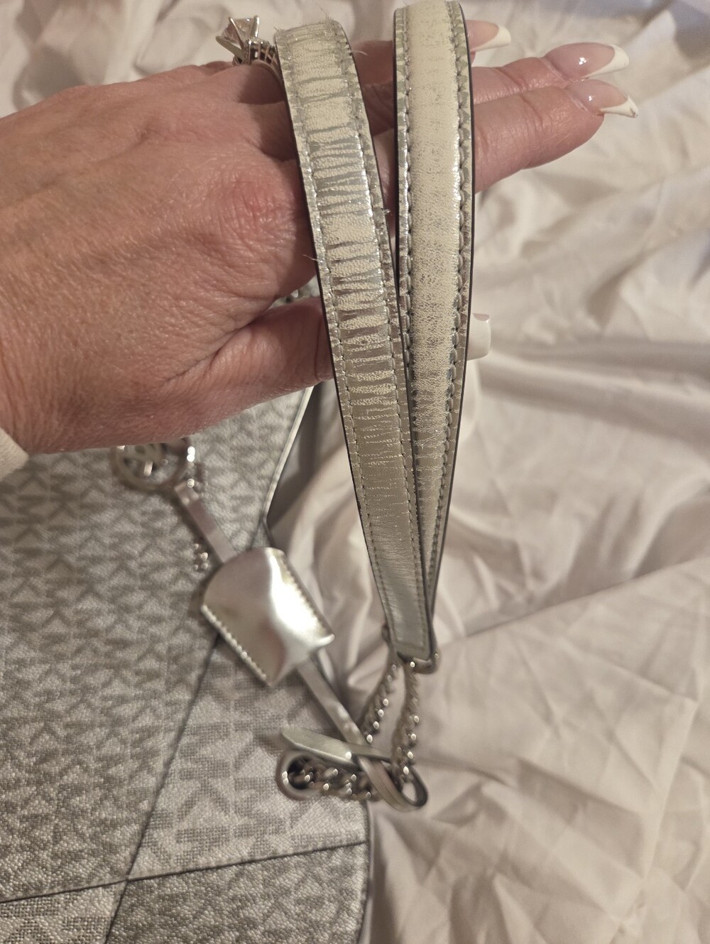 Michael Kors Silver MK Signature Tote 03438 - Picture 10 of 10
